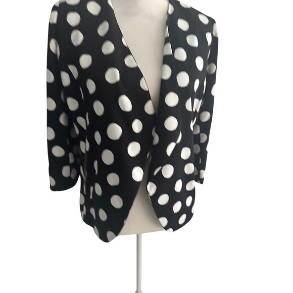 CHICOS Black White Polka Dot Jacket Blazer Size Chicos 0 / US Small 4 - Picture 5 of 6